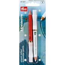 Krajčírska krieda v ceruzke so štetčekom, biela a červená