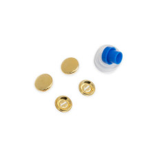 Poťahovacie gombíky + narážač, 15 mm, 6 ks, zlaté farby