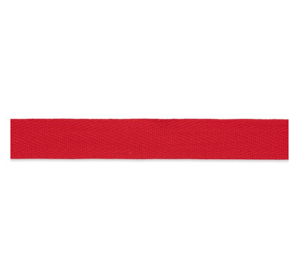 Bavlnená stuha, pevná, 5 m x 15 mm, červená